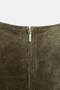 100% LEATHER MIDI DRESS