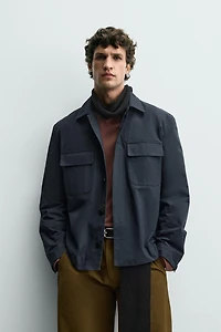 STRUCTURED TWILL POCKET OVERSHIRT