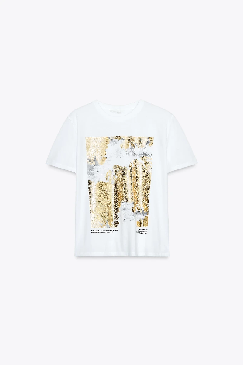 METALLIC PRINT T-SHIRT