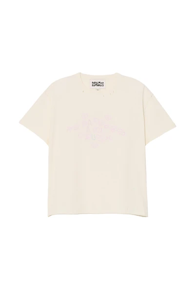 T-SHIRT EFFET ENVERS TEXTE LAVÉ CRUSH