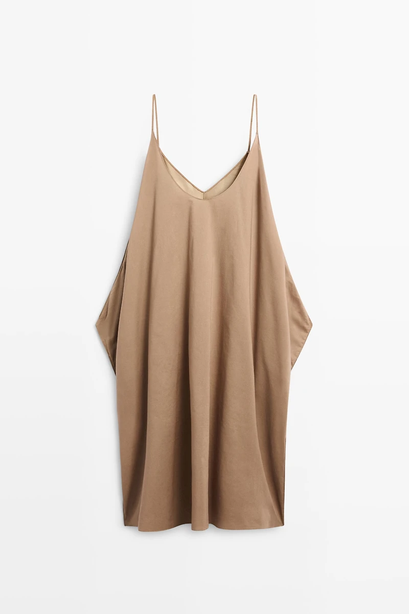 Suede leather combined dress - STUDIO