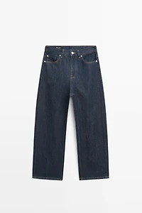 Mid-rise wide-leg cropped jeans