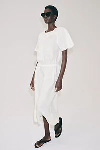 100% LINEN CROCHET DRESS ZW COLLECTION