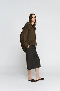 SHORT TRENCH COAT WITH FAUX FUR COLLAR ZW COLLECTION