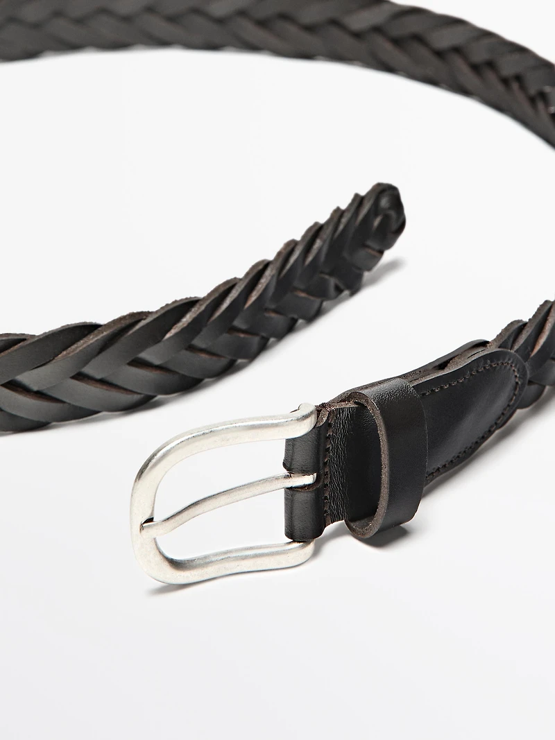 Braided nappa leather belt