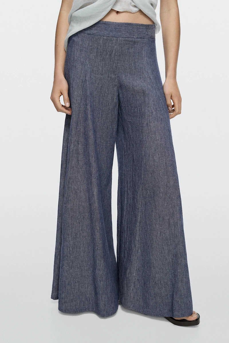 Pleated palazzo trousers
