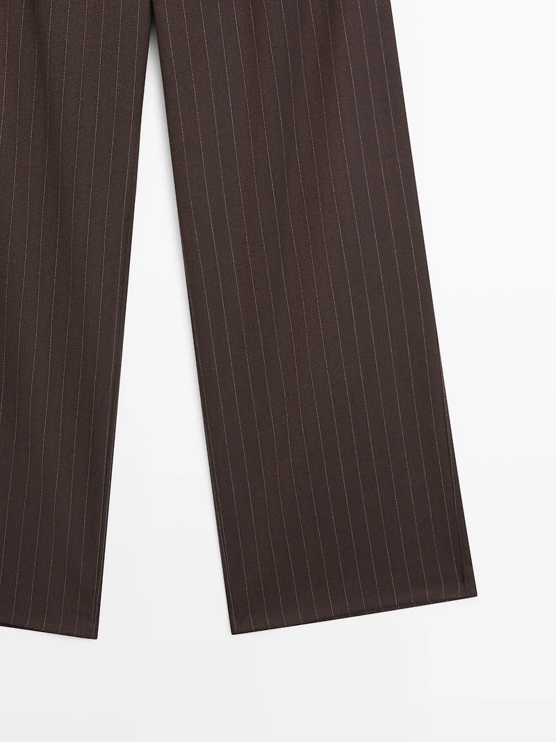 Pinstripe wide-leg trousers
