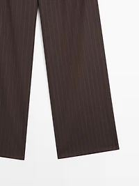 Pinstripe wide-leg trousers
