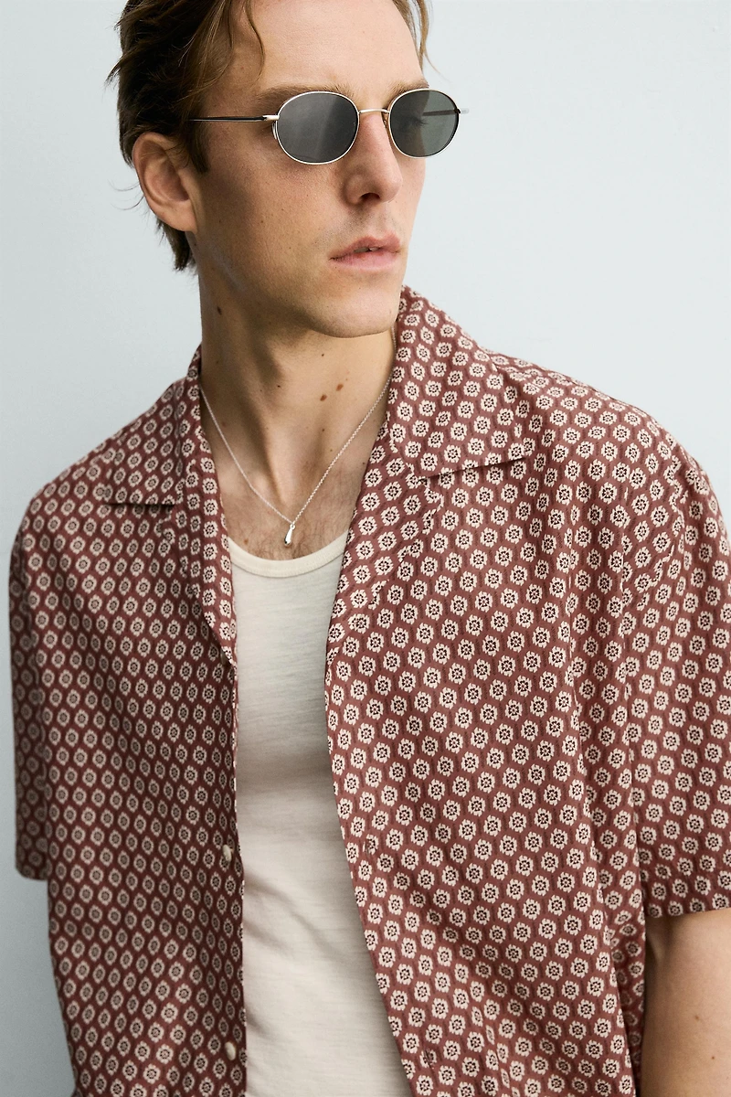 CHEMISE RELAXED FIT À IMPRIMÉ GÉOMÉTRIQUE
