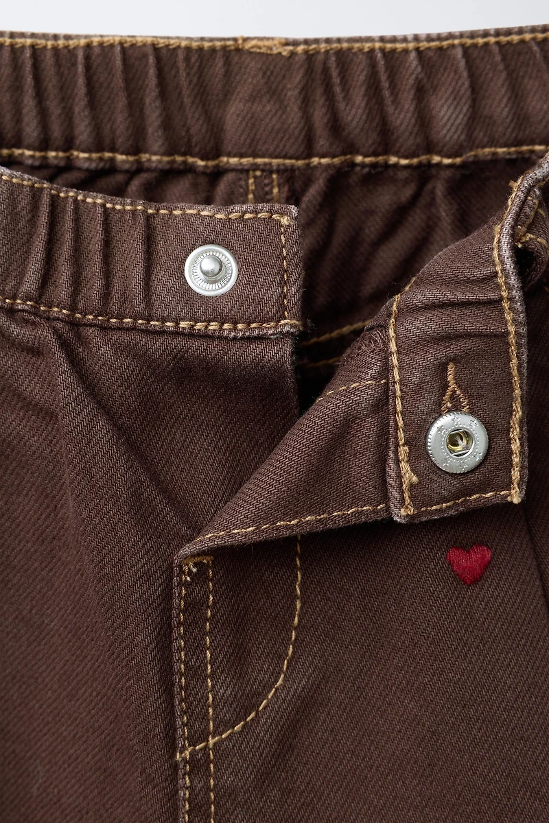 PANTALON EN SERGÉ BALLON CŒURS