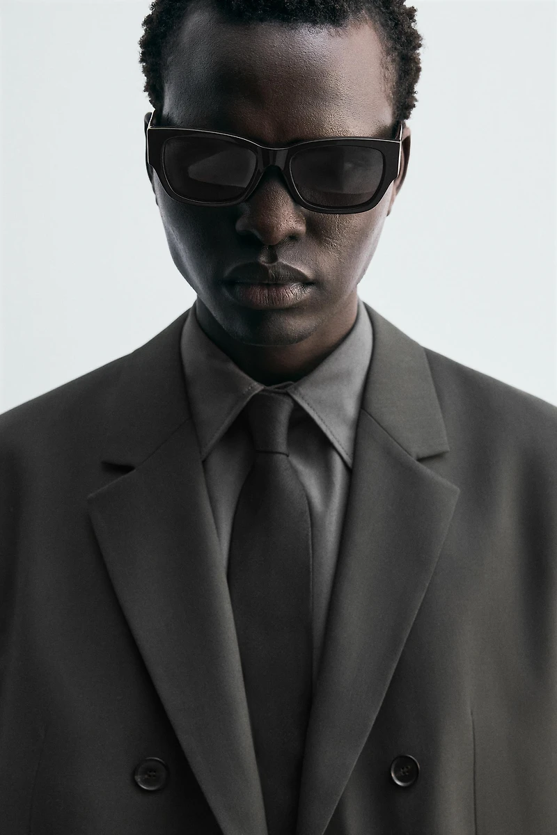 VESTE DE COSTUME CROISÉE AVEC LAINE