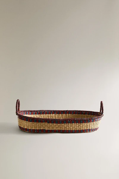 CONTRAST OVAL SEAGRASS BASKET