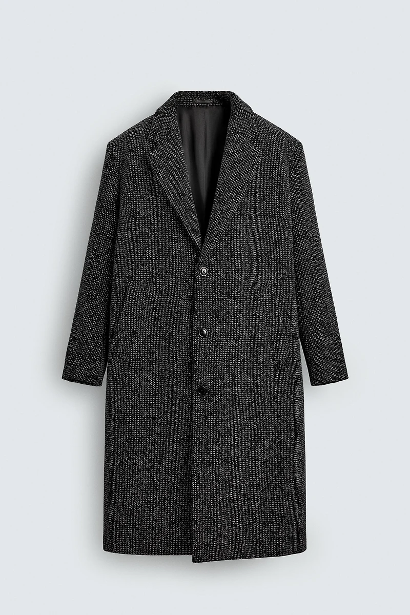 TEXTURED WOOL BLEND COAT