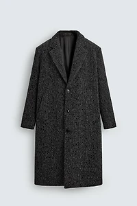 TEXTURED WOOL BLEND COAT
