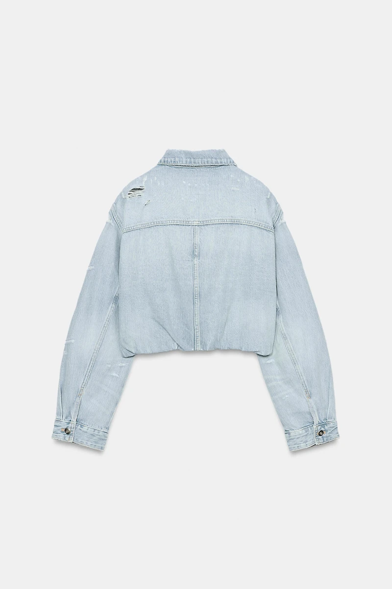 TRF RIPPED DENIM JACKET