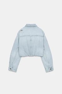 TRF RIPPED DENIM JACKET