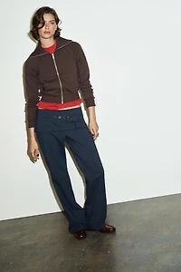 CHECK BELTED PANTS