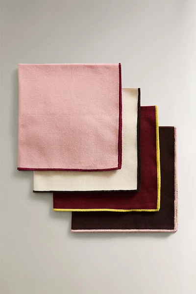LOT SERVIETTES DE TABLE COTON SURPIQÛRE (LOT DE 4) X COLLAGERIE