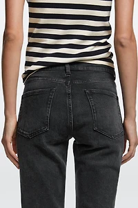 Mid-waist slim fit cropped jeans