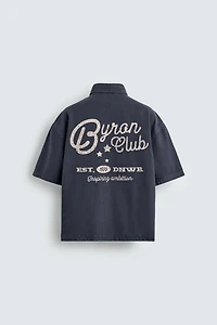 CONTRAST EMBROIDERY SHIRT