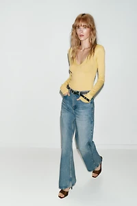 JEAN Z1975 DROIT EFFILÉ TAILLE HAUTE AVEC CEINTURE