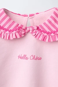 SWEATSHIRT WITH RUFFLE COLLAR