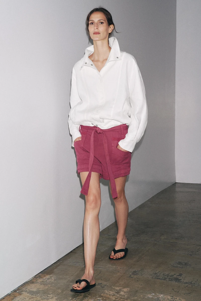 FLOWY BELTED SHORTS ZW COLLECTION