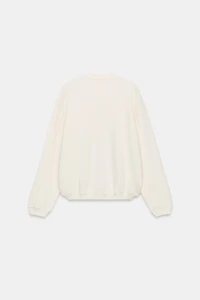 COTTON BUTTON-UP SWEATSHIRT