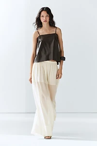 Nappa leather strappy top with back detail