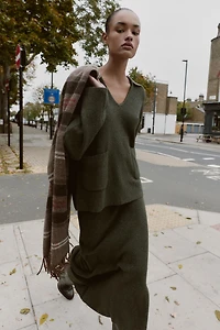 JUPE MI-LONGUE EN MAILLE TOUCHER DOUX