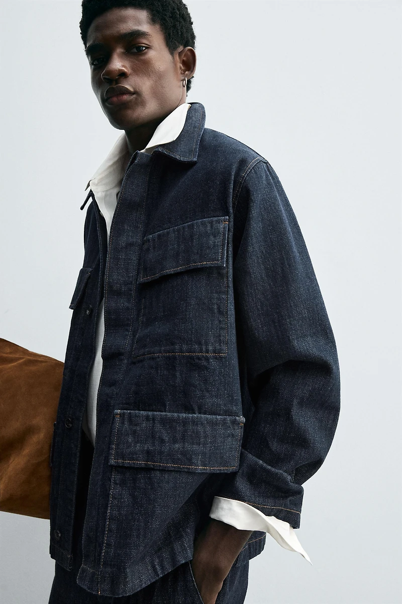 RELAXED FIT DENIM POCKET JACKET