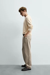 RELAXED FIT COTTON V-NECK JUMPER