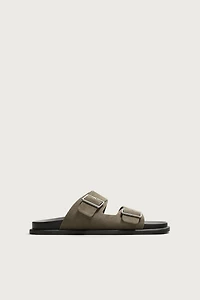 DOUBLE STRAP LEATHER SANDALS