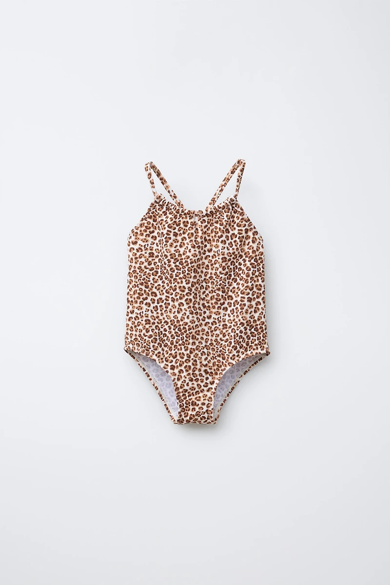 6 YEARS/ ANIMAL PRINT CUT-OUT SWIMSUIT