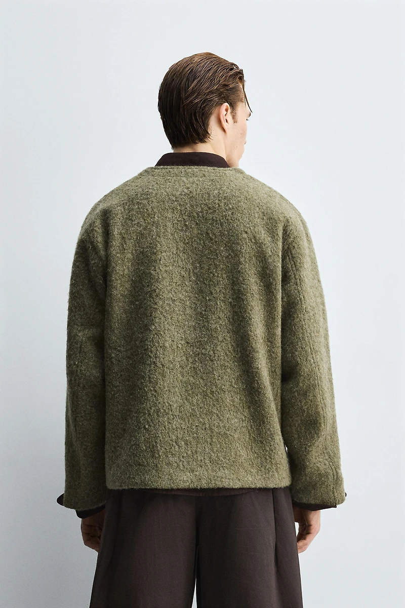 RELAXED FIT TEXTURED CARDIGAN