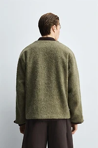 RELAXED FIT TEXTURED CARDIGAN