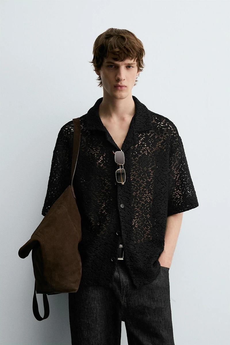 TEXTURED CROCHET SHIRT