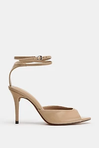 ANKLE STRAP HEELED SANDALS