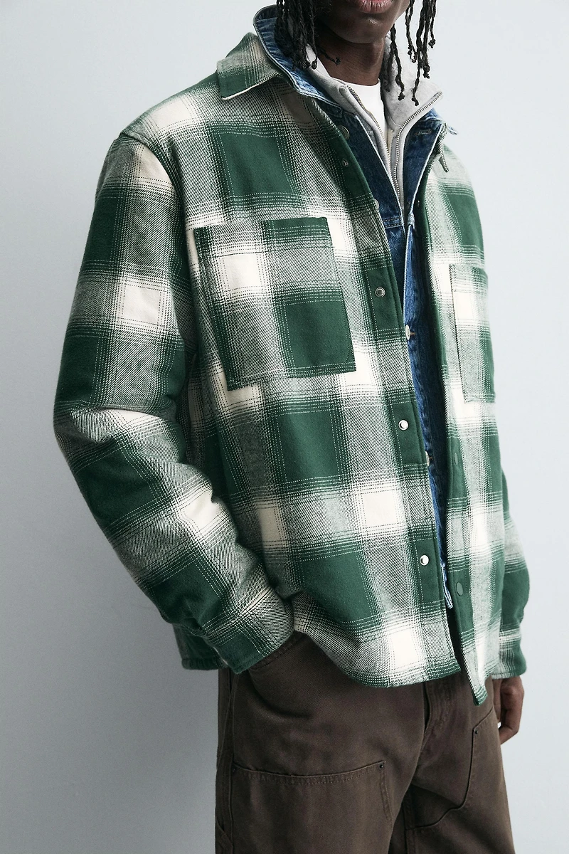 PLAID PADDED OVERSHIRT