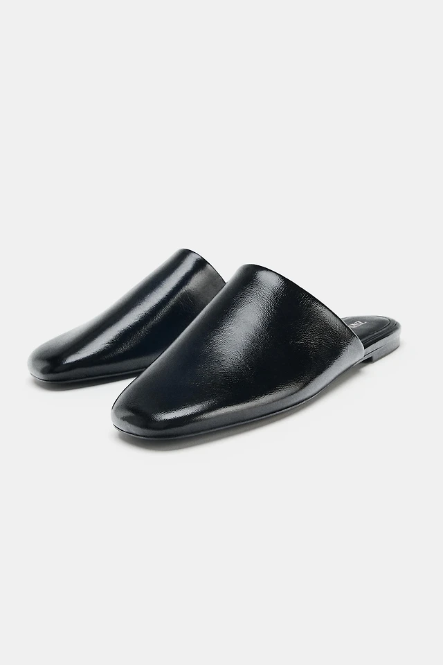 Shop Zara LEATHER MULE SHOES at Beverly Center in Los Angeles, CA