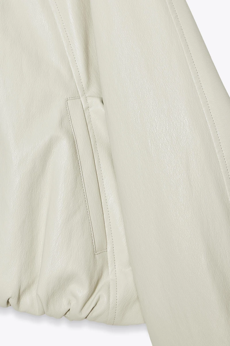 FAUX LEATHER BOMBER JACKET