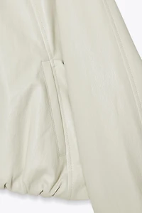 FAUX LEATHER BOMBER JACKET