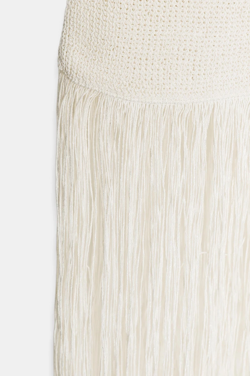 FRINGED KNIT DRESS