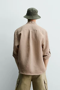 CHEMISE À RAYURES PATTES AUX MANCHES