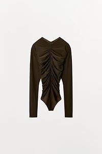 RUCHED SHEER BODYSUIT