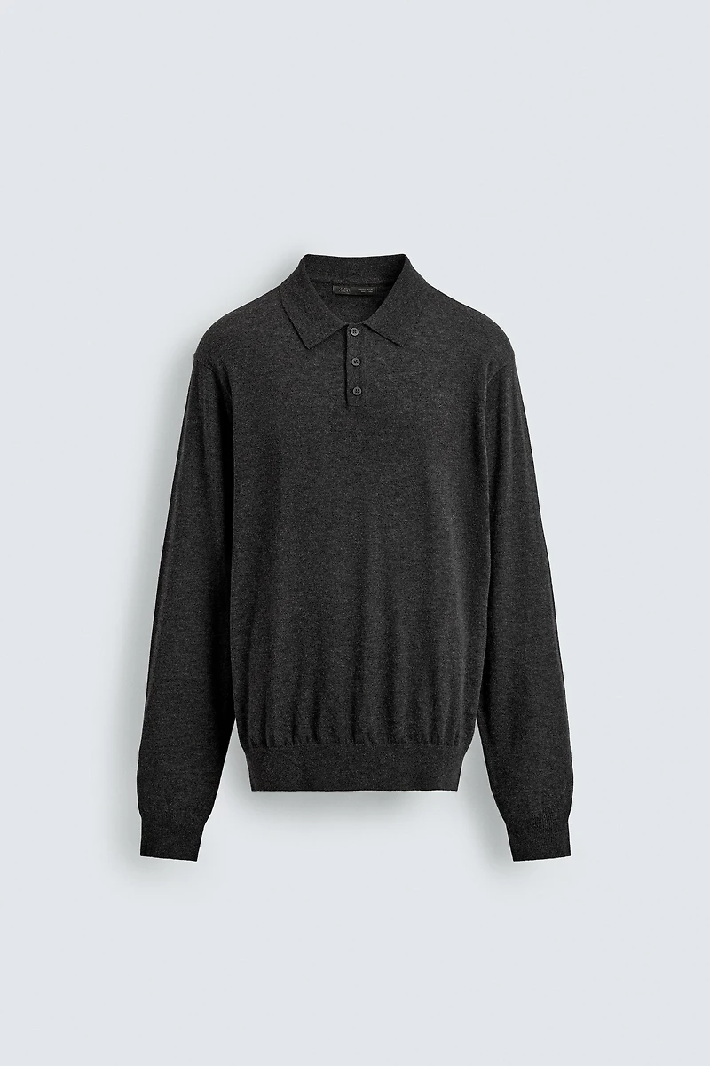 WOOL - SILK KNIT POLO SHIRT