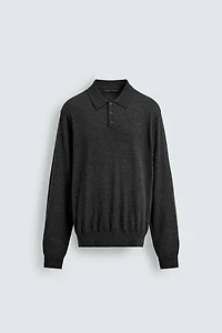 WOOL - SILK KNIT POLO SHIRT
