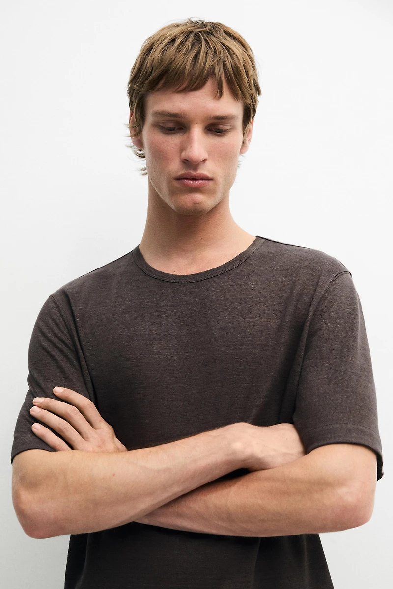 100% linen short sleeve T-shirt