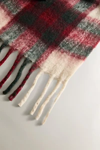 SOFT CHECK BLANKET WITH FRINGING