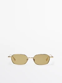 Rectangular metal sunglasses